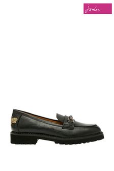 Joules Tabitha Black Chunky Leather Loafers (T77723) | 94 €