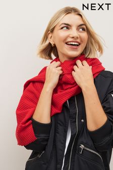 Berry Red Plissé Midweight Scarf (T77757) | SGD 30