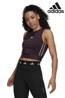 adidas Red Techfit Training Crop Top With Branded Tape (T78022) | $45