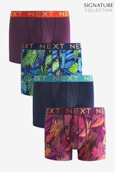 Signature Leaf Print Bamboo 4 pack Signature A-Front Boxers (T78048) | $39