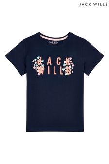 Niebieska koszulka Jack Wills z kwiatowym wzorem (T78165) | 57 zł - 75 zł