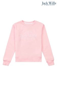 Jack Wills Sweatshirt mit Rundhalsausschnitt und Schriftzug, Pink (T78166) | 21 € - 29 €