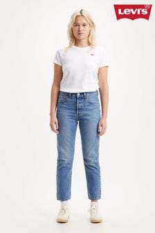 Medium indigo afgedragen - Levi's® 501® cropped jeans  (T78243) | €119