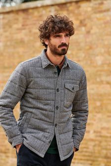 Grey Quilted Shacket (T78468) | 70 €