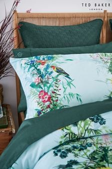 Ted Baker Opal Blue Tropical Elevations 220 Thread Count Cotton Sateen Pillowcase (T78472) | €32