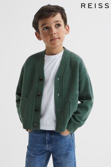 Pine Green - Reiss Chile Wool Blend Cardigan (T78703) | DKK495