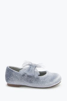 Grey Bow Mary Jane Occasion Shoes (T78757) | €12 - €14