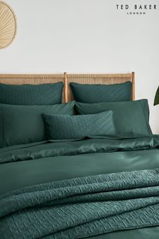 Ted Baker Green T Quilted Polysatin Sham Pillowcase (T78830) | $77