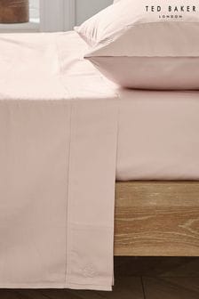 Ted Baker Pink Silky Smooth Plain Dye 250 Thread Count Cotton Flat Sheet (T78841) | 243 QAR - 323 QAR