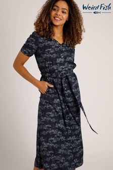 Weird Fish Blue Islanna Eco Viscose Printed Midi Dress (T79141) | 44 €