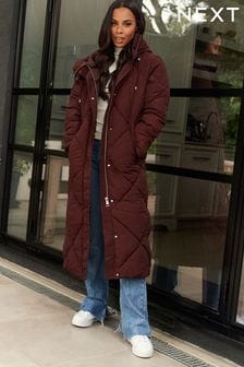 Коричневый - Непромокаемая стеганая куртка с капюшоном Next (T79205) | €112