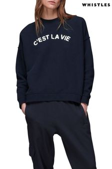 Whistles Blue C'est La Vie Logo Sweatshirt (T79317) | 120 €