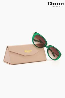 Zielone okulary przeciwsłoneczne Dune London Gwinnie z owalnymi oprawkami typu kocie oczy (T79419) | 197 zł