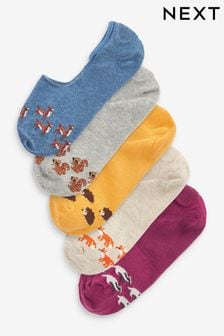 Woodland Animals Pattern Invisible Trainer Socks 5 Pack (T79510) | €13