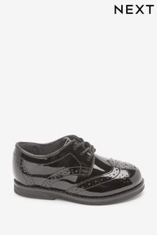 Black Ground Standard Fit (F) Leather Brogue Shoes (T79511) | $82 - $94
