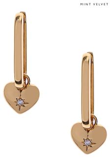 Mint Velvet Gold Tone Heart Huggie Earrings (T79588) | 56 €