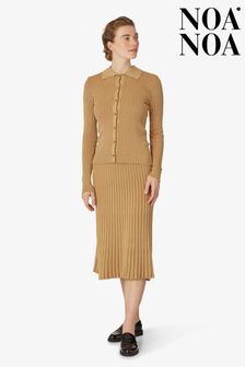 Noa Noa Brown Viscose Knitted Skirt (T79600) | ₪ 275