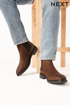 Brown Waxy Finish Chelsea Boots (T79757) | €87
