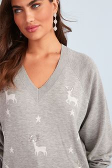 Ladies v sale neck christmas jumpers