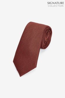 Rust Brown Signature Textured Silk Tie (T79832) | $30