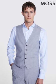 MOSS Grey Slim Stretch Suit: Waistcoat (T79963) | €88 - €93