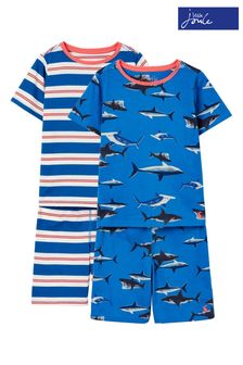 Pack de 2 pijamas de manga corta en azul Dreamer de Joules (T80050) | 33 € - 37 €