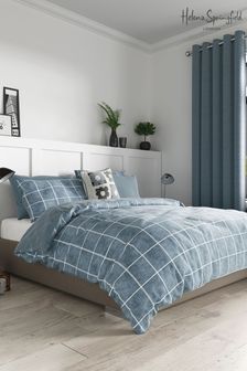 Helena Springfield Blue Check Easy Care Duvet Cover and Pillowcase Set (T80126) | $83 - $144
