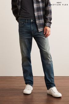 Vintage Blue Straight Fit Next Motion Flex Stretch Jeans (T80137) | kr463