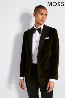 Moss Green Tailored Fit Velvet Dress Suit: Jacket (T80406) | €228