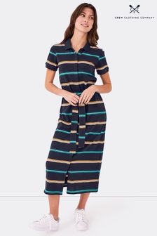 Crew Clothing Company Blue Stripe Cotton Shirt Dress (T80499) | €83
