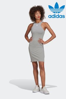 adidas Originals Adicolor Essentials Geripptes Kleid ohne Ärmel, Grau (T80965) | 44 €