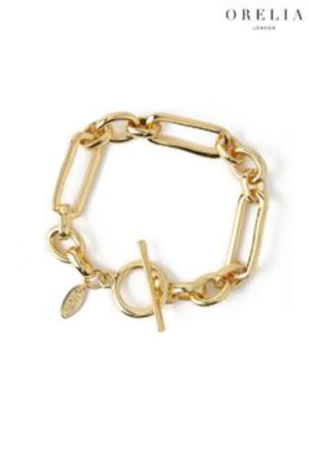 Orelia London Rectangular Link T-Bar Gold Bracelet (T81053) | 27 €