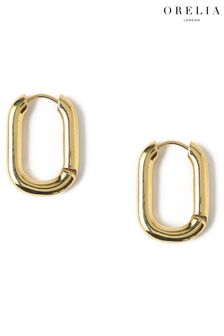 Orelia London Gold Tone Chunky Oval Hoop Earrings (T81058) | ₪ 102