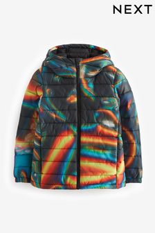 Black Print - Quilted Midweight Hooded Jacket (3-17yrs) (T81265) | kr430 - kr610