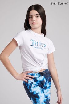 Juicy Couture White Marble Print Tie Front T-Shirt (T82037) | ₪ 93 - ₪ 130