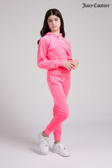 Juicy Couture - Tuta sportiva con zip in velour rosa (T82051) | €124 - €156