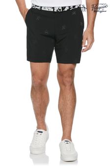 Original Penguin Golf Spced Dyed Pete Embroidered Black Shorts (T82338) | €34