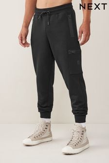 Черный в стиле милитари - Спортивные брюки карго в стиле милитари с высоким содержанием хлопка (T82341) | €31