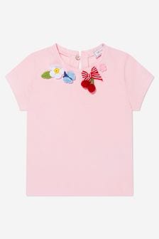 Baby Girls Cotton Jersey Appliqué T-shirt In Pink (T82391) | 434 ر.س