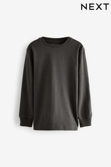 Grey Charcoal Long Sleeve Cosy T-Shirt (3-16yrs) (T82533) | OMR2 - OMR4