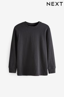 Noir - T-shirt confortable à manches longues (3-16 ans) (T82537) | €6 - €10