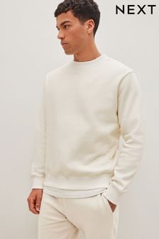 Ecru White Relaxed Fit Crew Sweatshirt (T82552) | 33 €