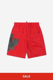 Boys Logo Print Swim Shorts in Red (T82569) | 733 SAR
