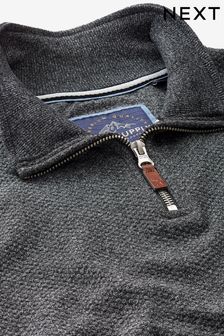 Anthrazitfarben strukturiert - Next Long Sleeve Zip Neck Top (T83594) | 36 €