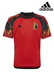 adidas Red Blank World Cup Belgium 22 Junior Home Jersey Shirt (T83657) | €74