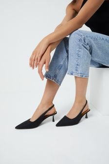 Black Regular/Wide Fit Forever Comfort Point Slingback Low Heels (T83785) | €23.50