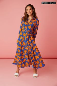 Myleene Klass Blue Floral Dress (T83809) | CA$136