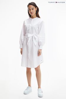Tommy Hilfiger White Midi Shirt Dress (T84065) | $280