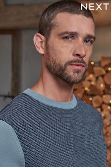 Blue Textured Knitted Jumper (T84095) | 18 €