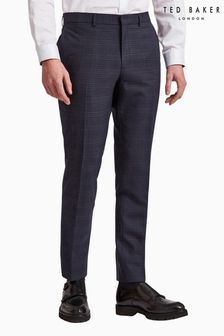 Costume slim Ted Baker Bleu à À carreaux haute torsadé bleu marine : Pantalons (T84128) | €53